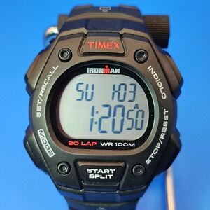 New Timex Ironman Triathlon Indiglo 40mm Mens Quartz Sport Watch Size 5-7.75 NOS